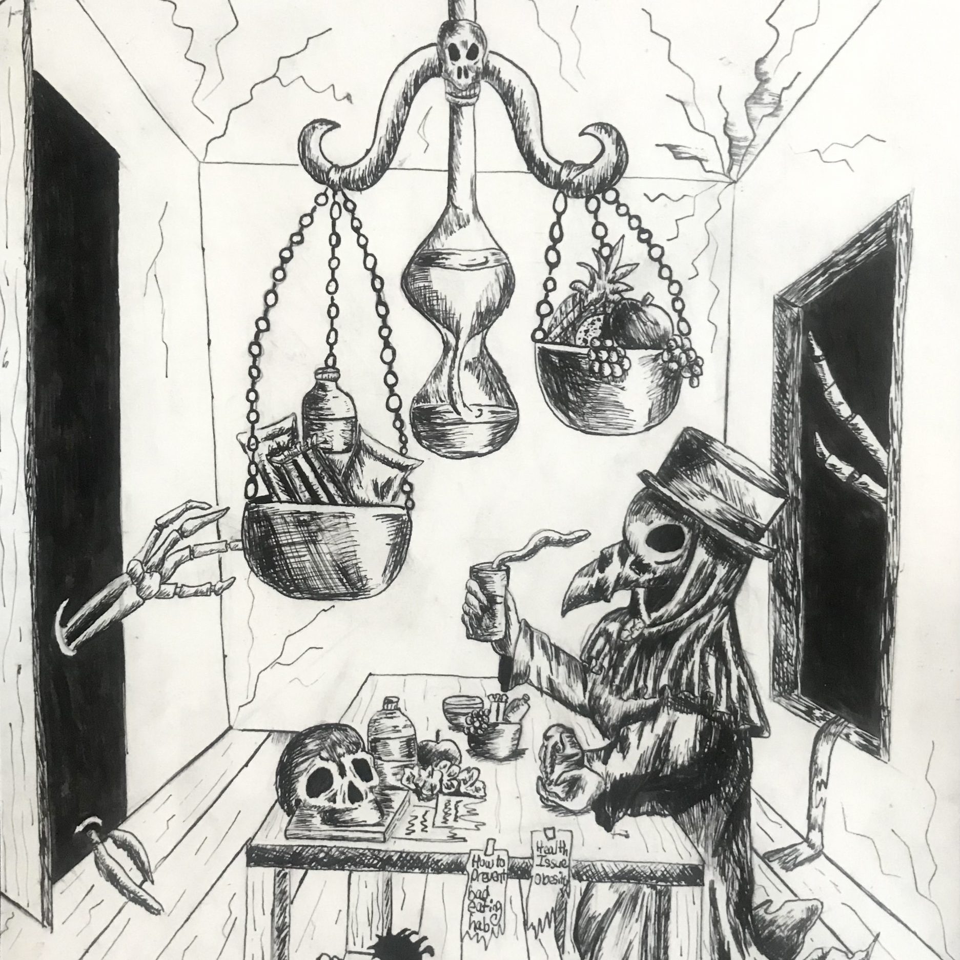 Pen & Ink Plague Doctor